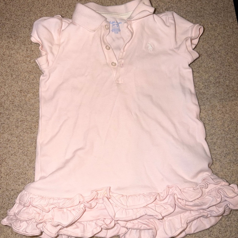 Pink Ruffled Kids Ralph Lauren Polo Dress